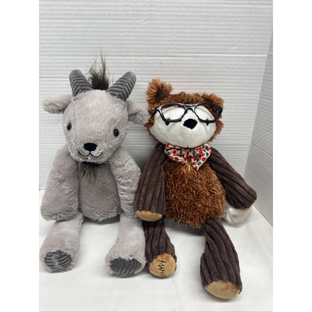 Scentsy Buddy Lot Of 2 Plush 15" Goat and Fox Woodland Themed Decor Baby Stuffed